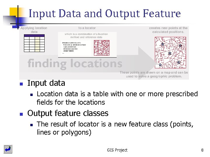 Input Data and Output Feature n Input data n n Location data is a