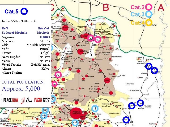 Cat. 5 Jordan Valley Settlements: Ro’i Beka’ot Shdemot Mechola Hamra Argaman Mechora Mesu’a Gitit