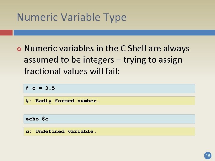 c shell variable assignment