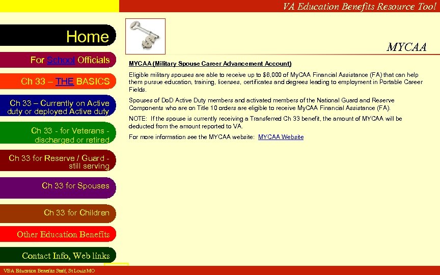 VA Education Benefits Resource Tool Home For School Officials Ch 33 – THE BASICS