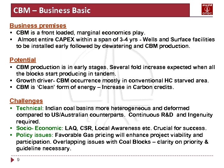 Title of the slide Basic CBM – Business premises § CBM is a front