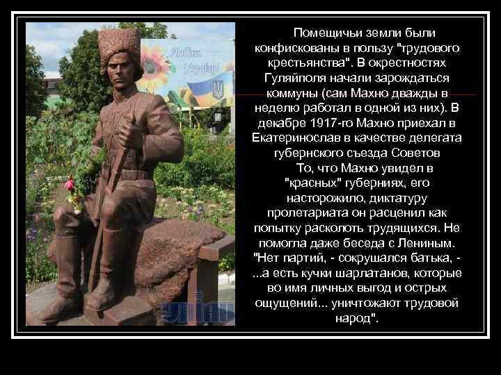 Помещичьи земли были конфискованы в пользу 