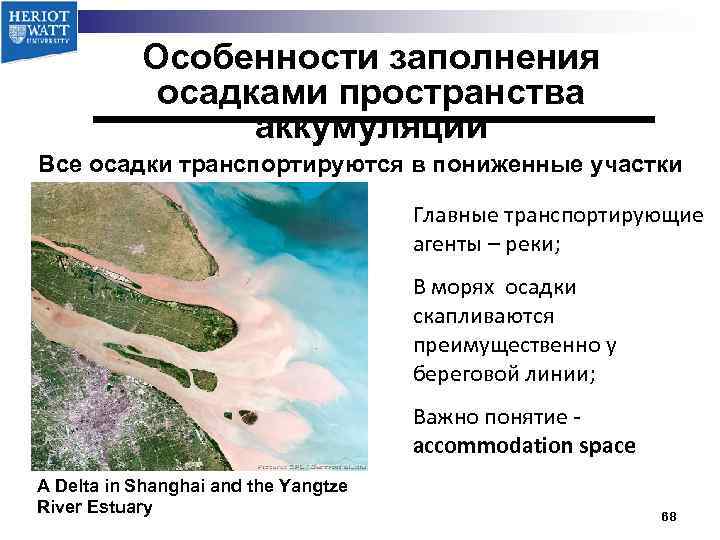 Особенности заполнения осадками пространства аккумуляции Все осадки транспортируются в пониженные участки местности; Главные транспортирующие