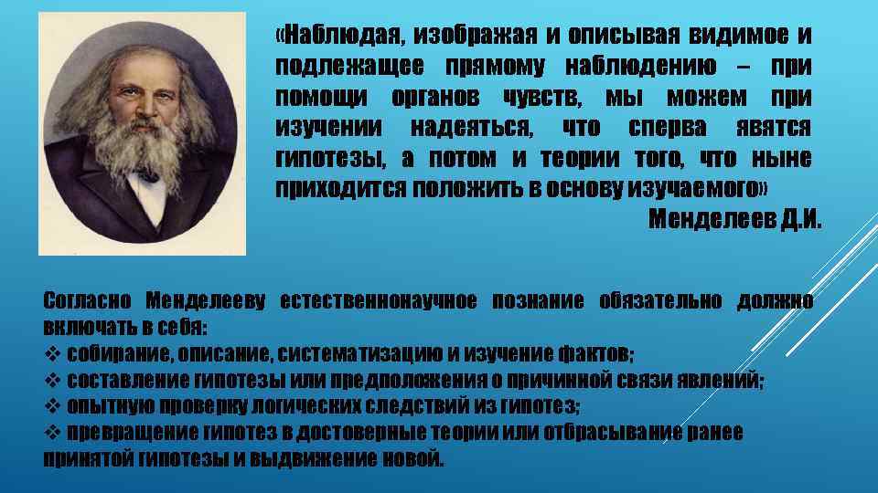  «Наблюдая, изображая и описывая видимое и подлежащее прямому наблюдению – при помощи органов