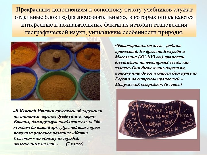 Прекрасным дополнением к основному тексту учебников служат отдельные блоки «Для любознательных» , в которых