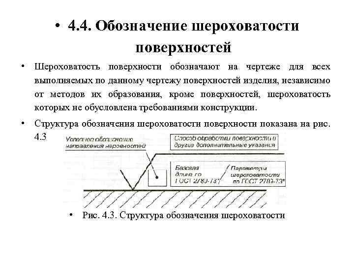 Обозначение шероховатости на чертежах в углу