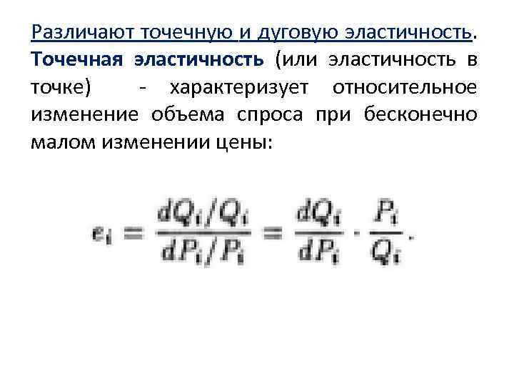 Точечная эластичность спроса