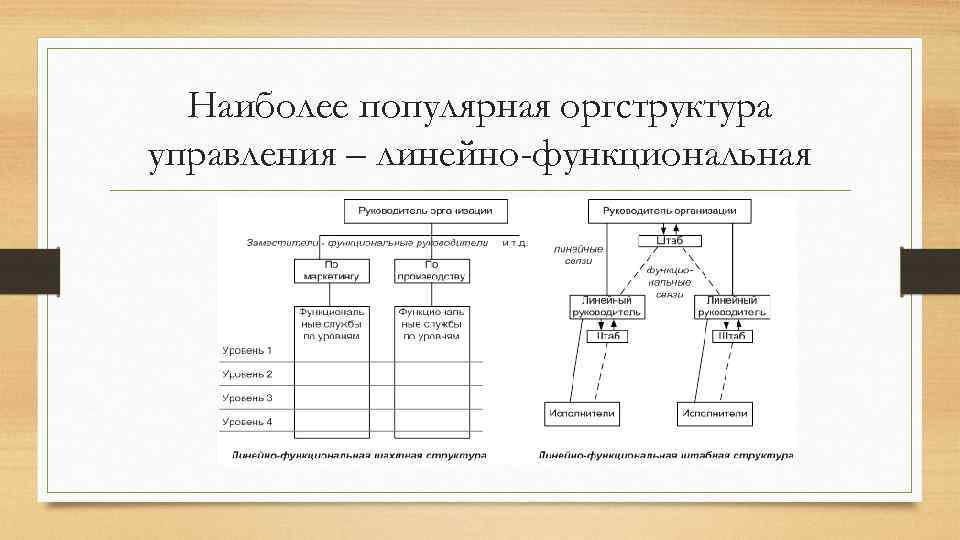 Наиболее популярная оргструктура управления – линейно-функциональная 