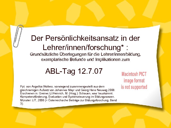 Der Persönlichkeitsansatz in der Lehrer/innen/forschung* : Grundsätzliche Überlegungen für die Lehrer/innen/bildung, exemplarische Befunde und
