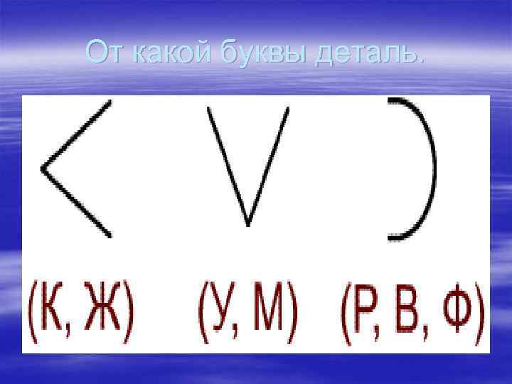 От какой буквы деталь. 