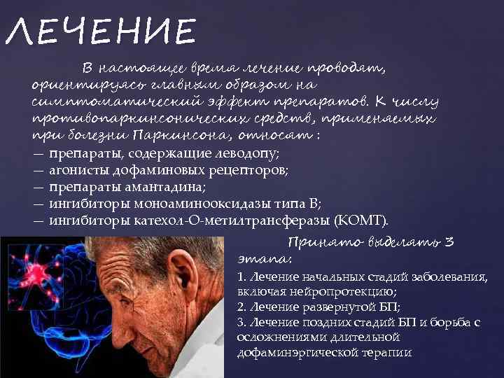 ЛЕЧЕНИЕ В настоящее время лечение проводят, ориентируясь главным образом на симптоматический эффект препаратов. К