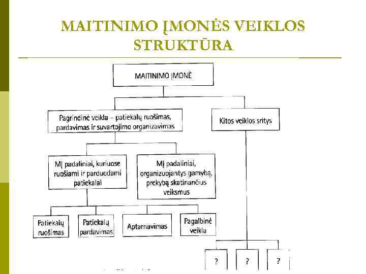 MAITINIMO ĮMONĖS VEIKLOS STRUKTŪRA 