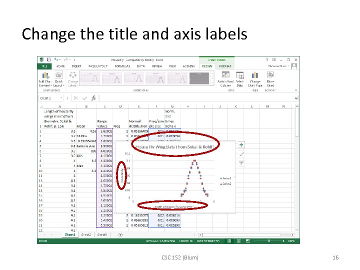 Change the title and axis labels CSC 152 (Blum) 16 