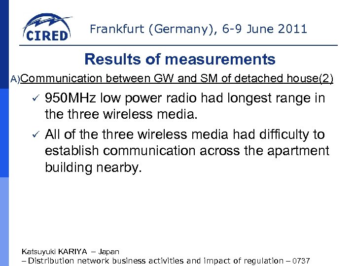 Frankfurt Germany 6 -9 June 2011 Investigation Of