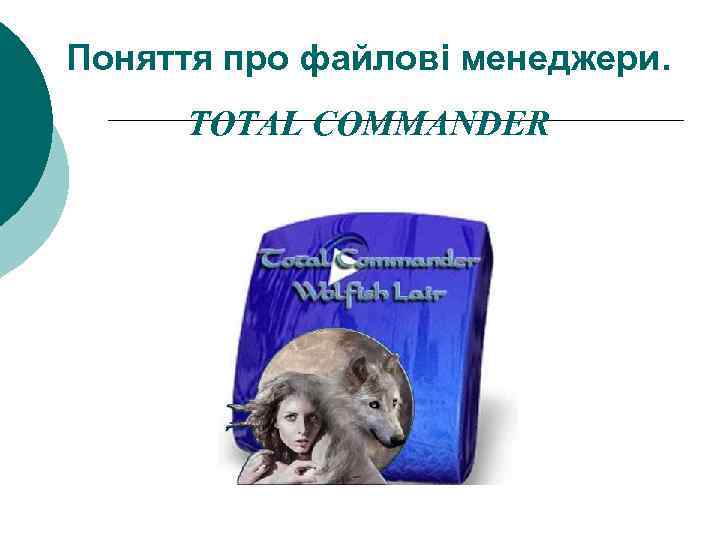Поняття про файлові менеджери. TOTAL COMMANDER 