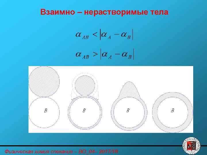 Взаимно – нерастворимые тела Физическая химия спекания – ВО_04– 2017/18 