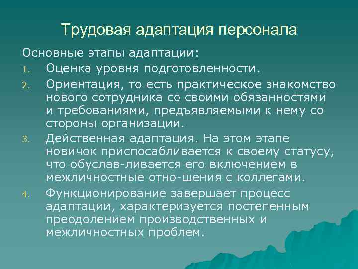 Профессиональная ориентация и адаптация