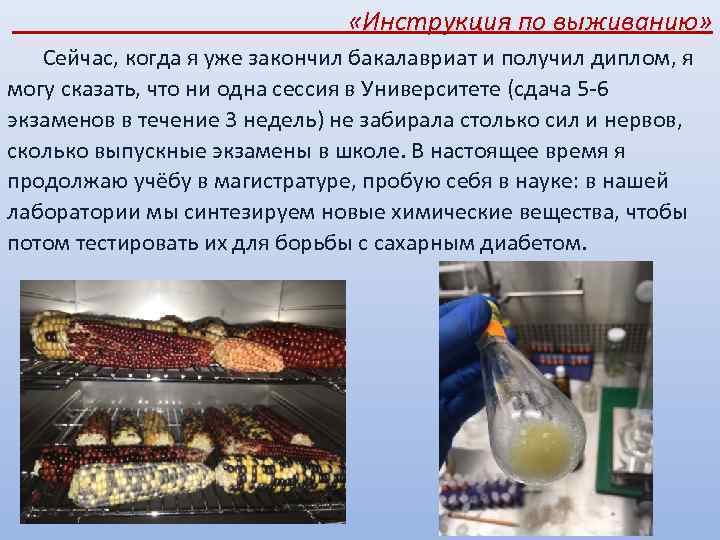  «Инструкция по выживанию» Сейчас, когда я уже закончил бакалавриат и получил диплом, я