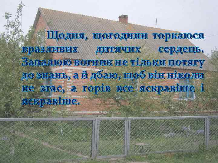 Щодня, щогодини торкаюся вразливих дитячих сердець. Запалюю вогник не тільки потягу до знань, а