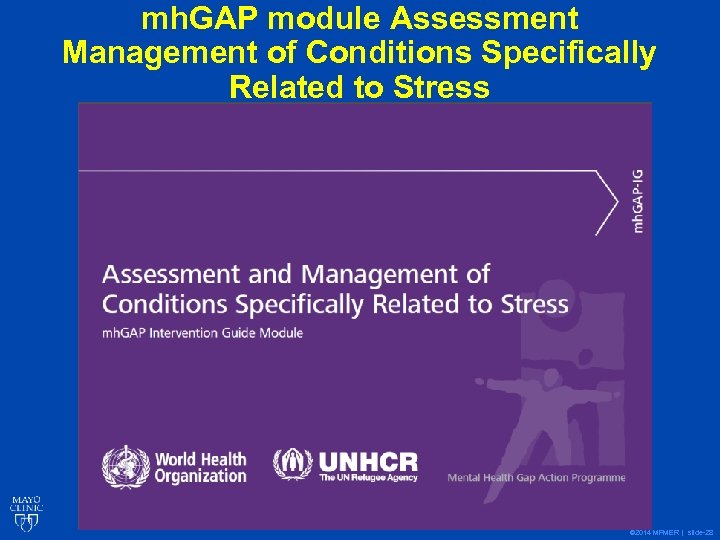 mh. GAP module Assessment Management of Conditions Specifically Related to Stress © 2014 MFMER