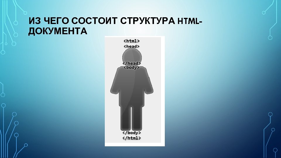 ИЗ ЧЕГО СОСТОИТ СТРУКТУРА HTMLДОКУМЕНТА 