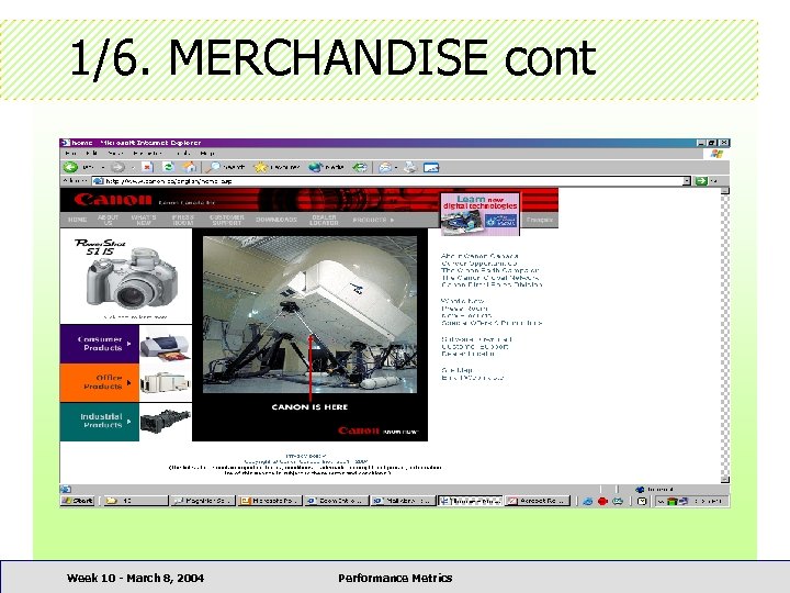 1/6. MERCHANDISE cont Week 10 - March 8, 2004 Performance Metrics 