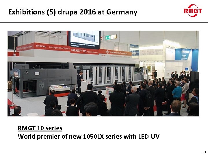 Exhibitions (5) drupa 2016 at Germany RMGT 10 series World premier of new 1050