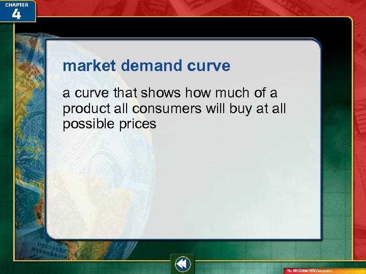 market demand curve a curve that shows how much of a product all consumers