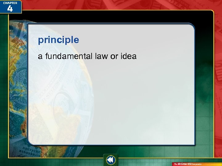 principle a fundamental law or idea 