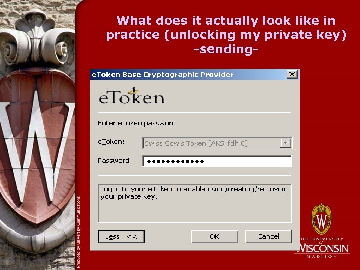What does it actually look like in practice (unlocking my private key) -sending- 