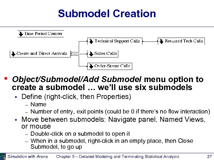 Submodel Creation • Object/Submodel/Add Submodel menu option to create a submodel … we’ll use