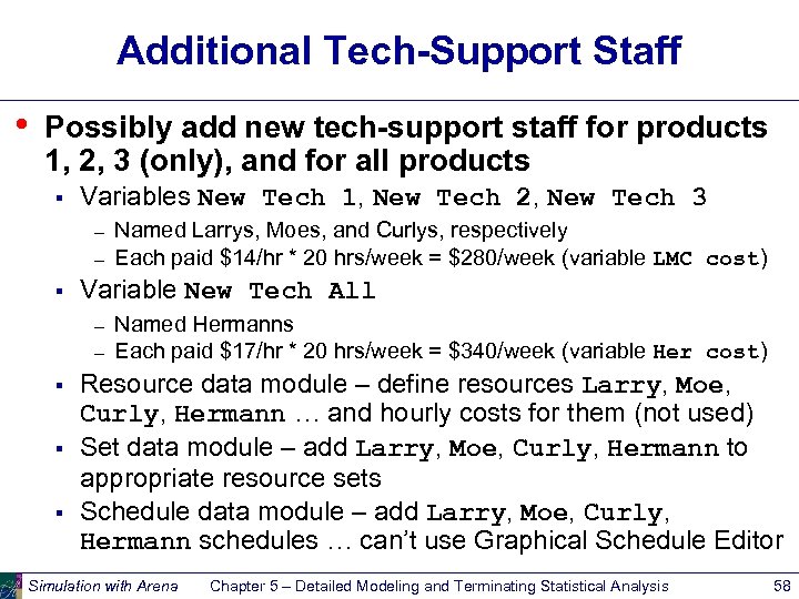 Additional Tech-Support Staff • Possibly add new tech-support staff for products 1, 2, 3