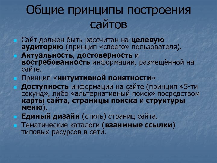 Создание сайта принципы. Принцип понятности. Принцип.