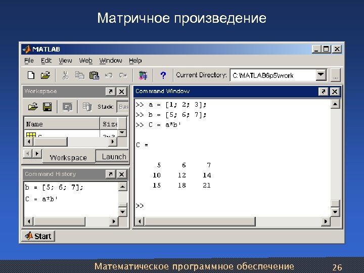 Матричное произведение Математическое программное обеспечение 26 