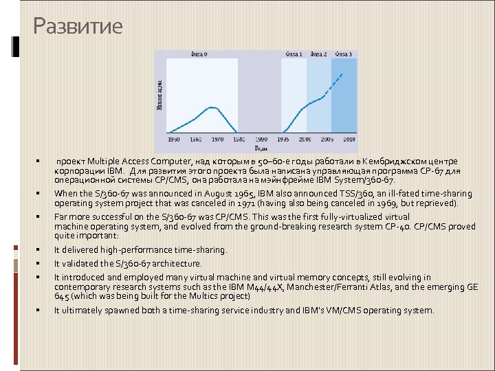 Развитие проект Multiple Access Computer, над которым в 50– 60 -е годы работали в