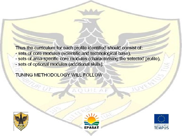 Thus the curriculum for each profile identified should consist of: - sets of core