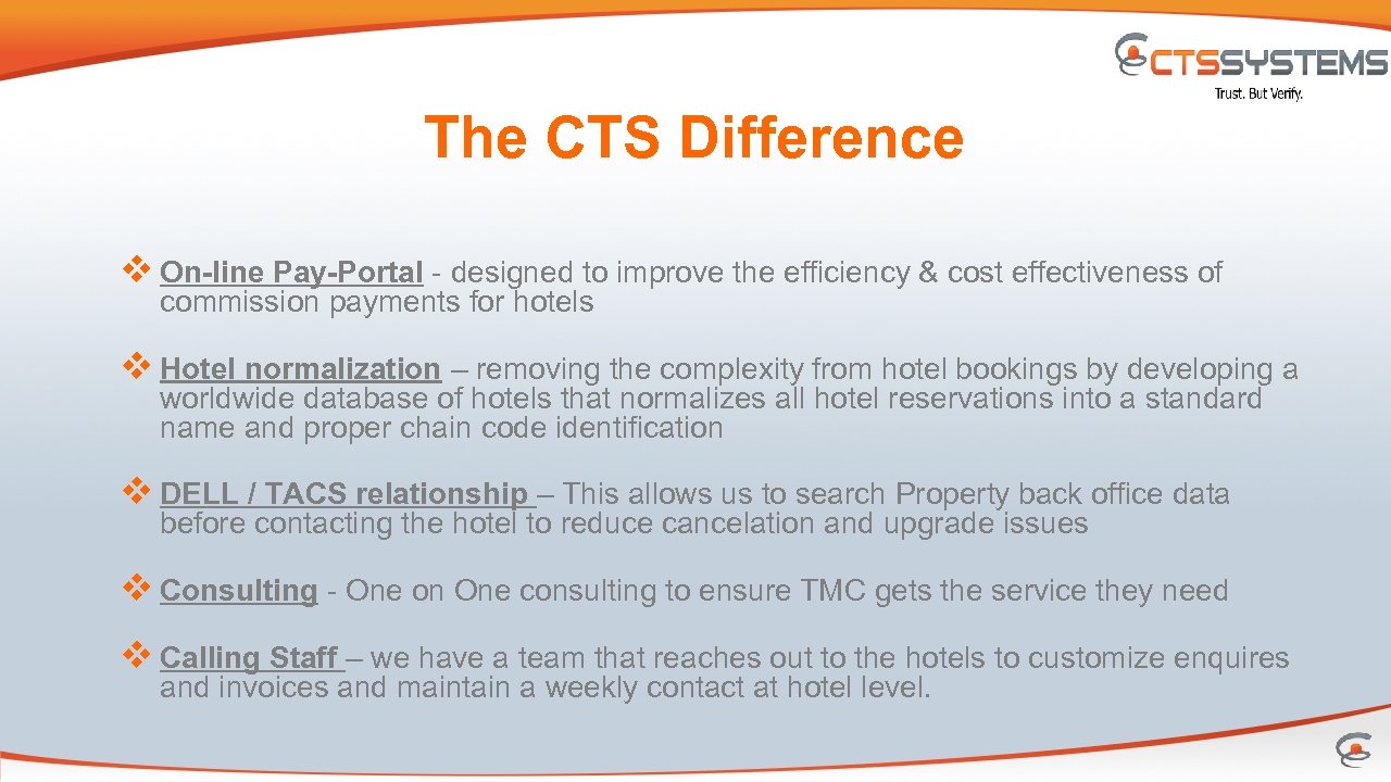 The CTS Difference v On-line Pay-Portal - designed to improve the efficiency & cost