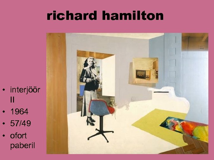 richard hamilton • interjöör II • 1964 • 57/49 • ofort paberil 