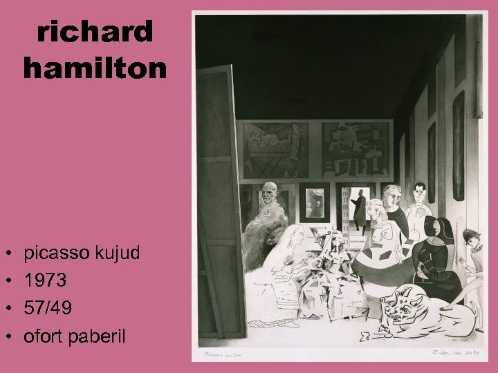 richard hamilton • • picasso kujud 1973 57/49 ofort paberil 