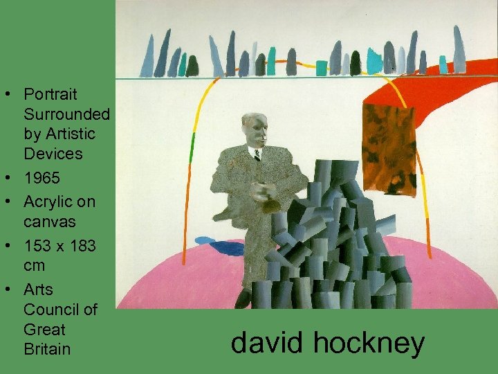  • Portrait Surrounded by Artistic Devices • 1965 • Acrylic on canvas •