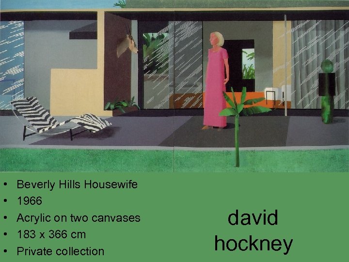  • • • Beverly Hills Housewife 1966 Acrylic on two canvases 183 x