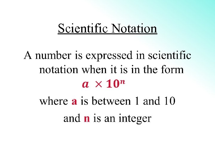Scientific Notation 