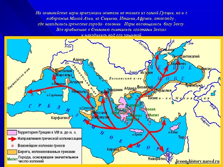 На олимпийские игры приезжали жители не только из самой Греции, но и с побережья
