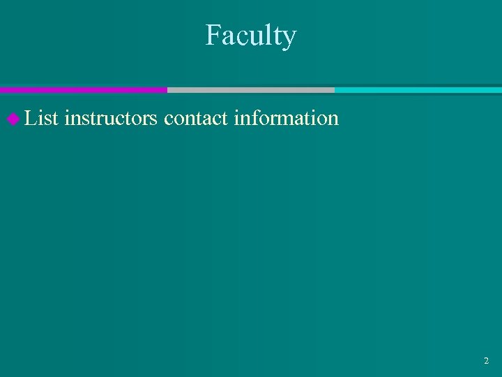 Faculty u List instructors contact information 2 