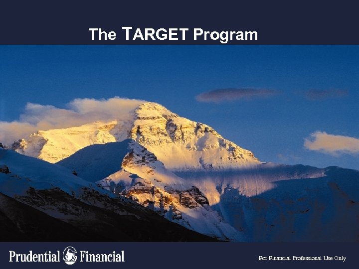 The TARGET Program For Financial Professional Use Only 