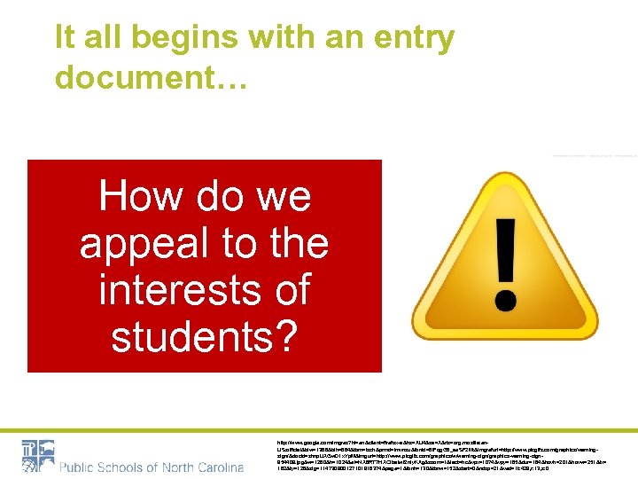 It all begins with an entry document… How do we appeal to the interests