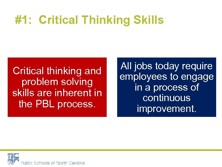 #1: Critical Thinking Skills Critical thinking and problem solving skills are inherent in the