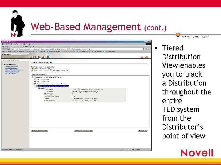 Web-Based Management (cont. ) • Tiered Distribution View enables you to track a Distribution