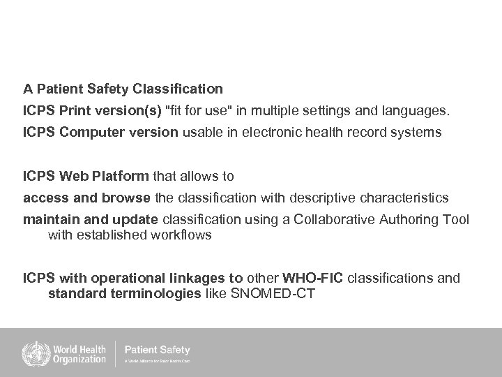 A Patient Safety Classification ICPS Print version(s) 