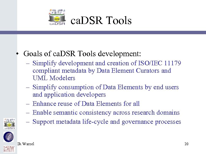 ca. DSR Tools • Goals of ca. DSR Tools development: – Simplify development and